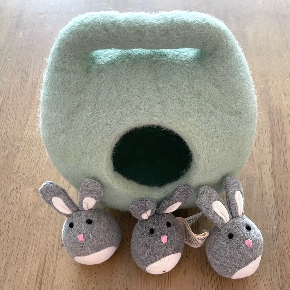 Lovevery Bunnies in a Felt Burrow